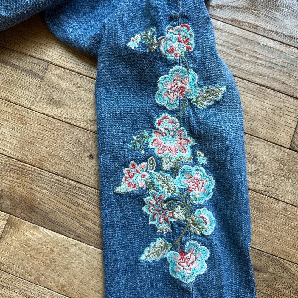 J.Jill Jeans Floral‎ Embroidery Boho  Cropped Size 4 Blue Denim Casual - Picture 11 of 11